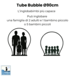Infografica cerchio Tube Bubble 90 cm con numero di bambini che può inglobare