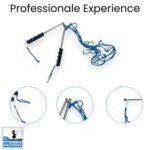 Dettagli delle bacchette Professional Experience con moschettoni, filo resistente e sistema di sicurezza per le mani