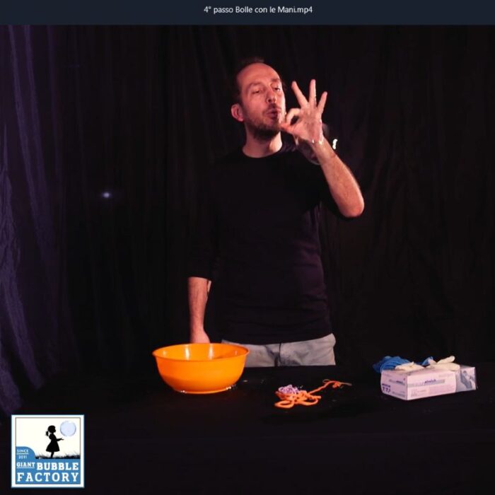 Tecnica bolle di sapone con le mani – corso professionale Giant Bubble Factory
