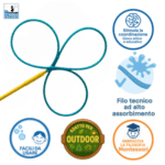 Clover XL trifoglio professionale per bolle giganti, prodotto esclusivo Giant Bubble Factory, fili legati artigianalmente e innesto rinforzato al manico.